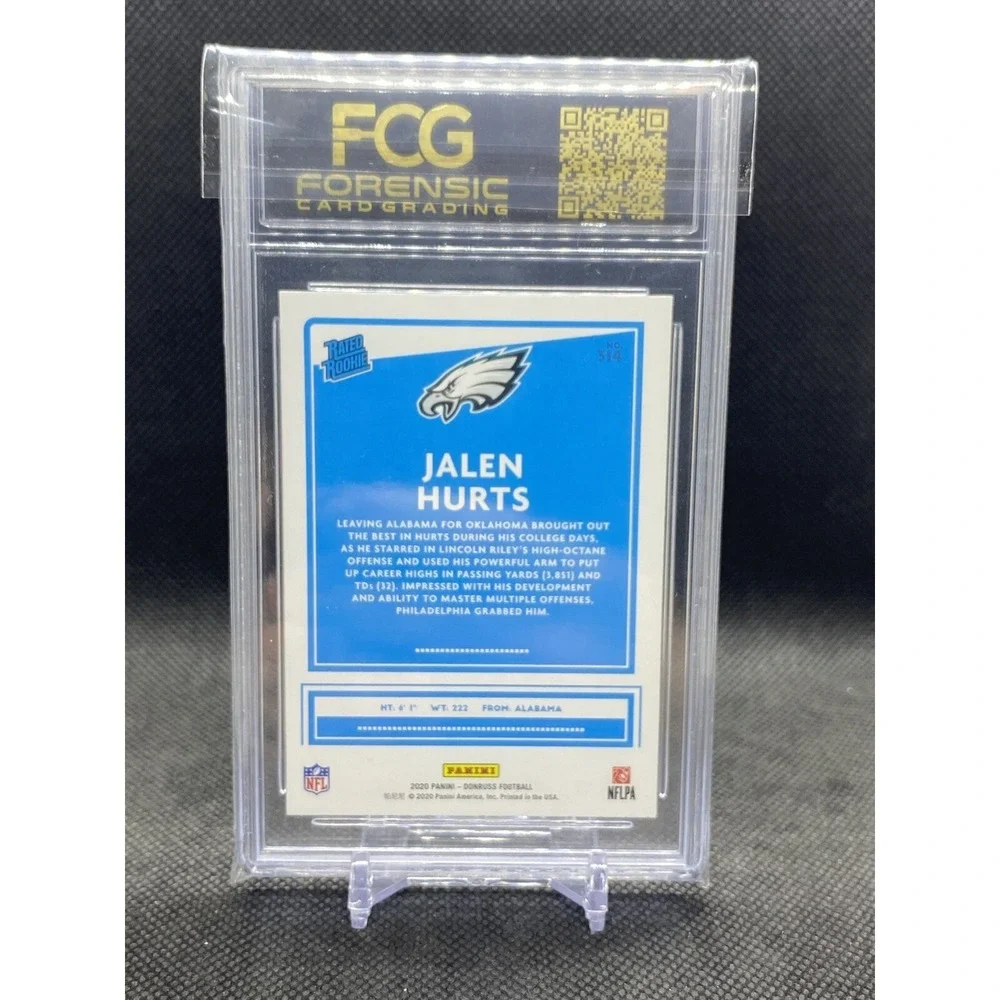 2020 Panini Donruss Rated Rookie JALEN HURTS PRESS PROOF YELLOW #314 FCG MINT‎ 9